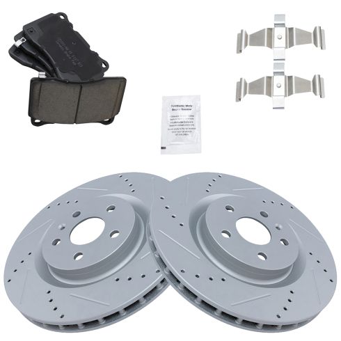 Buick Regal Pontiac G8 Front Ceramic Premium G-Coated Brake Pad & Rotor Kit TRQ Performance BKA12401