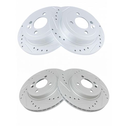 Mini Cooper Front & Rear 4 Piece Premium G-Coated Brake Rotor Set TRQ Performance BRA13968