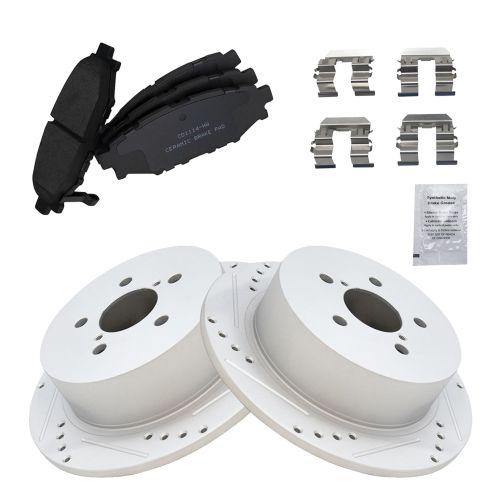 Subaru Legacy Outback Rear Ceramic Premium G-Coated Brake Pad & Rotor Kit TRQ Performance BKA12472