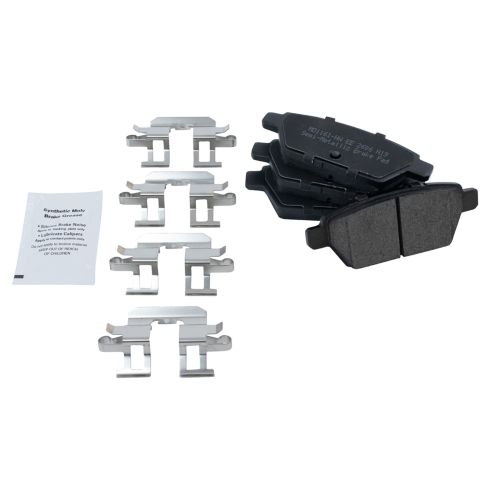Ford Mazda Lincoln Mercury Front & Rear Semi-Metallic Premium G-Coated Brake Pad & Rotor Kit TRQ Performance BKA12499