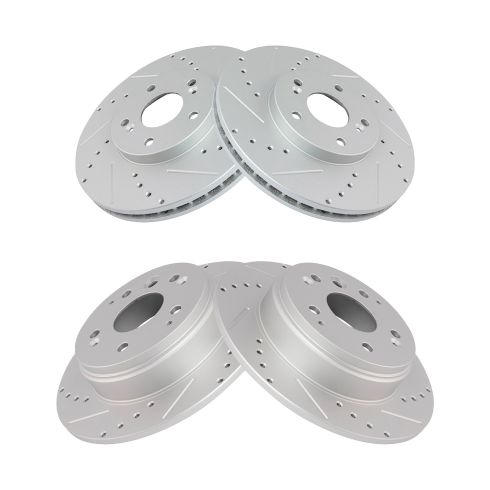 Acura TL Front & Rear 4 Piece Premium G-Coated Brake Rotor Set TRQ Performance BRA13971
