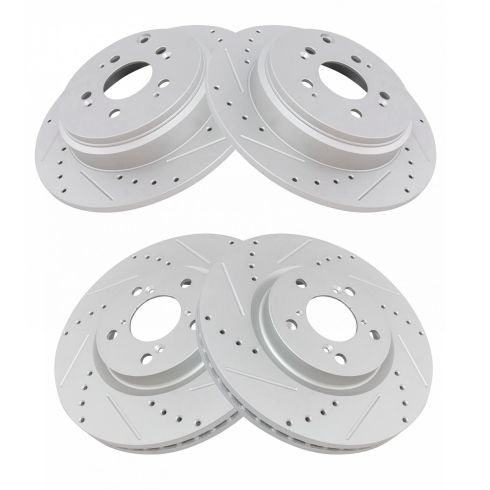 2011-14 Honda Odyssey Front & Rear 4 Piece Premium G-Coated Performance Brake Rotor Set TRQ Performance BRA13973