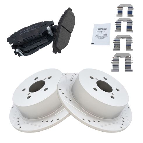 Subaru Legacy Outback Rear Semi-Metallic Premium G-Coated Brake Pad & Rotor Kit TRQ Performance BKA12566
