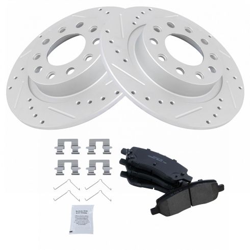 2013-16 Dodge Dart Rear Ceramic Premium G-Coated Brake Pad & Rotor Kit TRQ Performance BKA12579
