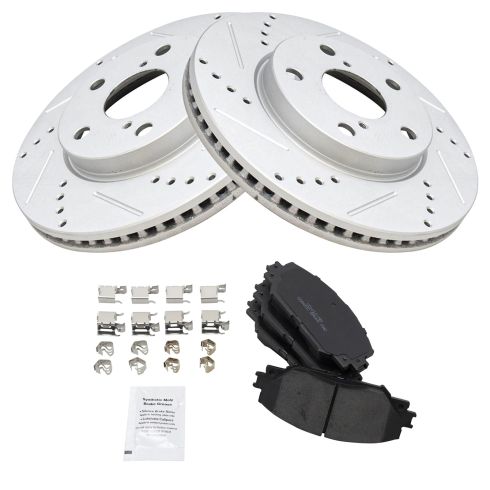Toyota Lexus Scion Front Ceramic Premium G-Coated Brake Pad & Rotor Kit TRQ Performance BKA12607