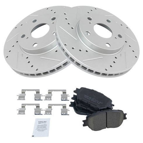 Toyota Camry Front Ceramic Premium G-Coated Brake Pad & Rotor Kit TRQ Performance BKA12618