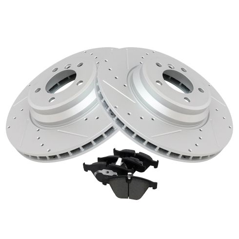 BMW 335d 335i 335i xDrive 335xi Front Ceramic Premium G-Coated Brake Pad & Rotor Kit TRQ Performance BKA12695