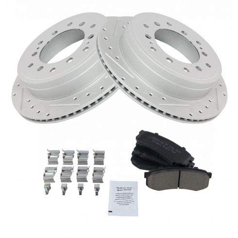 Toyota Lexus Rear Ceramic Premium G-Coated Brake Pad & Rotor Kit TRQ Performance BKA12724