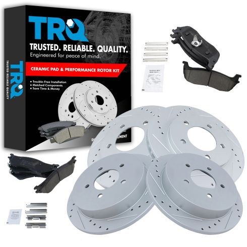 Ford Expedition Lincoln Navigator Front & Rear Ceramic Premium G-Coated Brake Pad & Rotor Kit TRQ Performance BKA12741