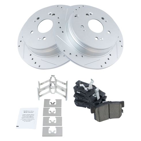 Honda CR-V Acura RDX Rear Ceramic Premium G-Coated Brake Pad & Rotor Kit TRQ Performance BKA12754