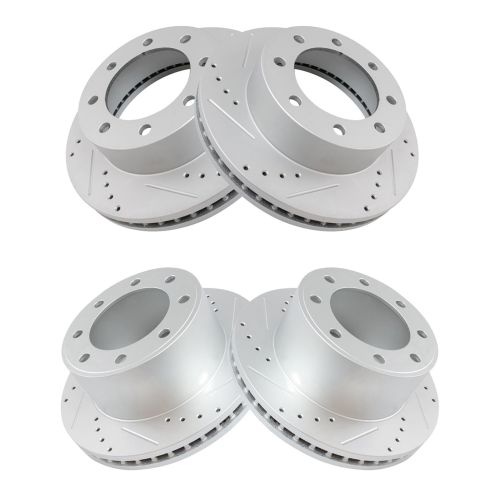 2005-12 Ford Front & Rear 4 Piece Premium G-Coated Brake Rotor Set TRQ Performance BRA13994