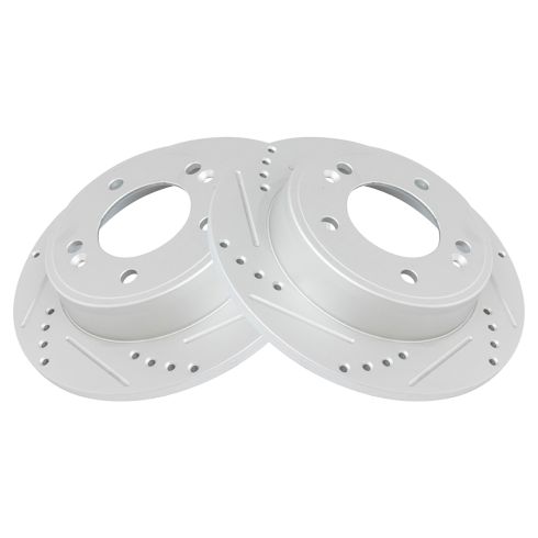 Hyundai Kia Rear Ceramic Premium G-Coated Brake Pad & Rotor Kit TRQ Performance BKA12860