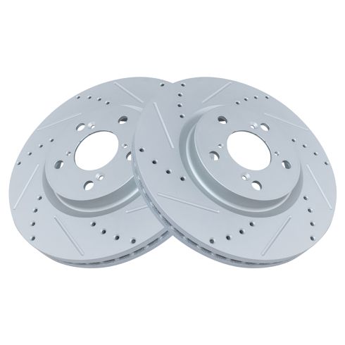 2009-14 Acura TL Front Ceramic Premium G-Coated Brake Pad & Rotor Kit TRQ Performance BKA12885
