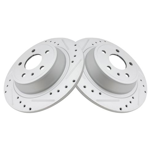 Ford Fusion Lincoln MKZ Rear Ceramic Premium G-Coated Brake Pad & Rotor Kit TRQ Performance BKA19903