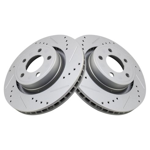 2015-17 Ford Mustang Front Ceramic Premium G-Coated Brake Pad & Rotor Kit TRQ Performance BKA19906