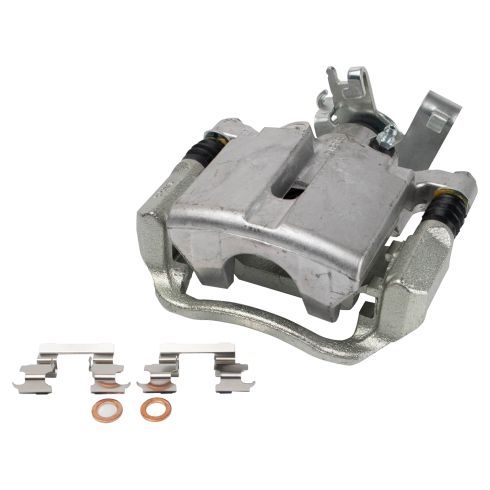 Chevrolet Pontiac Saturn Rear Semi-Metallic Premium G-Coated Brake Pad & Rotor Kit with Calipers TRQ Performance BKA14976 - Image 3