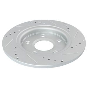 Dodge VW Chrysler Rear Semi-Metallic Premium G-Coated Brake Pad & Rotor Kit with Calipers TRQ Performance BKA18396