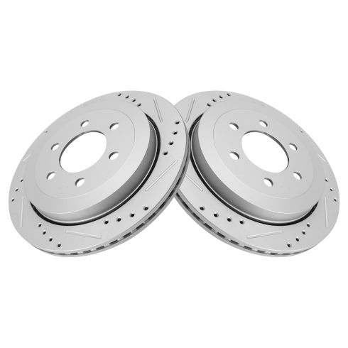 2007-09 Ford Expedition Lincoln Navigator Front & Rear Ceramic Premium G-Coated Brake Pad & Rotor Kit TRQ Performance BKA18635