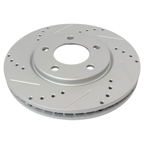 2006 Dodge Grand Caravan Front with Rear Drum Brakes Semi-Metallic Premium G-Coated Brake Pad & Rotor Kit TRQ Performance BKA18806