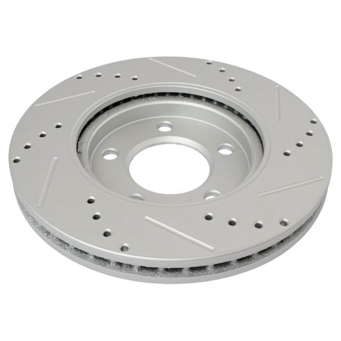 2006 Dodge Grand Caravan Front with Rear Drum Brakes Semi-Metallic Premium G-Coated Brake Pad & Rotor Kit TRQ Performance BKA18806