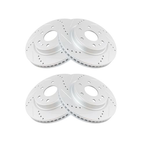 Chevrolet GMC Buick Saturn Front & Rear 4 Piece Premium G-Coated Brake Rotor Set TRQ Performance BRA19755