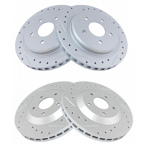 Chevrolet Corvette Cadillac XLR Front & Rear 4 Piece Premium G-Coated Brake Rotor Set TRQ Performance BKA19884