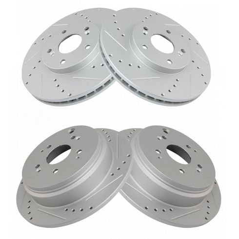 2002-04 Honda Odyssey Front & Rear 4 Piece Premium G-Coated Performance Brake Rotor Set TRQ Performance BRA15018