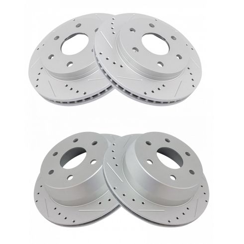 Chevrolet GMC Front & Rear 4 Piece Premium G-Coated Brake Rotor Set TRQ Performance BRA15020