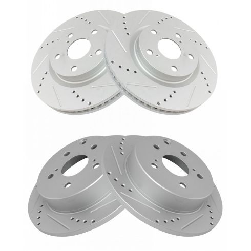 Toyota Rav4 Front & Rear 4 Piece Premium G-Coated Brake Rotor Set TRQ Performance BRA15025