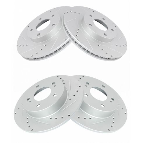 Nissan Maxima Infiniti I35 Front & Rear 4 Piece Premium G-Coated Brake Rotor Set TRQ Performance BRA15064