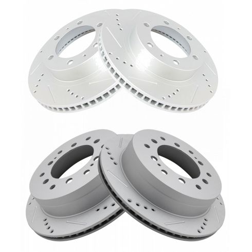 Toyota 4Runner FJ Cruiser Front & Rear 4 Piece Premium G-Coated Brake Rotor Set TRQ Performance BRA15070