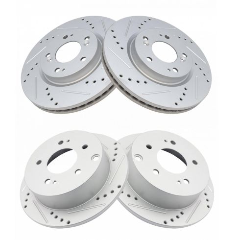 Mitsubishi Eclipse Galant Front & Rear 4 Piece Premium G-Coated Brake Rotor Set TRQ Performance BRA15079
