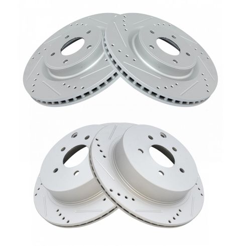 Nissan Infiniti Front & Rear 4 Piece Premium G-Coated Brake Rotor Set TRQ Performance BRA15119