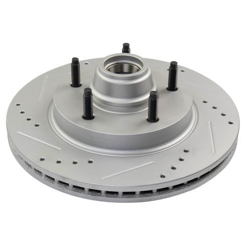 1997-98 Ford F150 Truck Rear Wheel Drive Front with 2 Wheel ABS Brakes Semi-Metallic Premium G-Coated Brake Pad & Rotor Kit TRQ Performance BKA20813