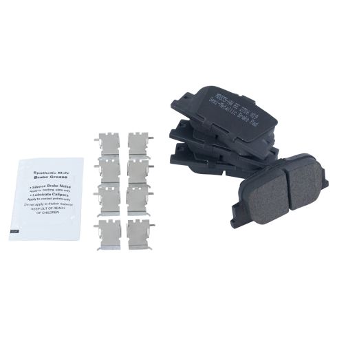 2000-01 Toyota Camry Lexus ES300 Rear Semi-Metallic Premium G-Coated Brake Pad & Rotor Kit TRQ Performance BKA20832