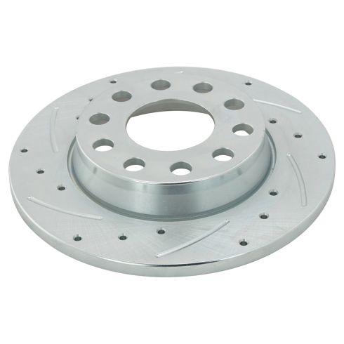 2005 Audi A4 A4 Quattro Rear Semi-Metallic Premium G-Coated Brake Pad & Rotor Kit with Parking Shoes TRQ Performance BKA20758