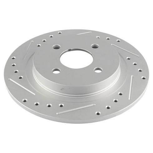 2002-04 Ford Focus Rear with 280mm Diameter Rear Rotors Semi-Metallic Premium G-Coated Performance Brake Pad & Rotor Kit TRQ Performance BKA21053