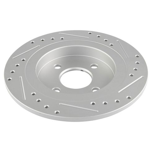 2002-04 Ford Focus Rear with 280mm Diameter Rear Rotors Semi-Metallic Premium G-Coated Performance Brake Pad & Rotor Kit TRQ Performance BKA21053