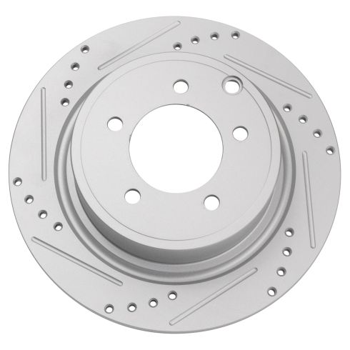 Jeep Dodge Chrysler Mitsubishi Front & Rear 4 Piece Premium G-Coated Brake Rotor Set with Pad Wear Sensor TRQ Performance BRA22139