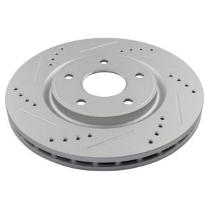 2012-13 Dodge Journey Front with 330mm Diameter Rotors with Single Piston Calipers Ceramic Premium G-Coated Performance Brake Pad & Rotor Kit with Calipers TRQ Performance BKA26114