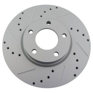 Mazda 3 5 Front Semi-Metallic Premium G-Coated Brake Pad & Rotor Kit with Calipers TRQ Performance BKA26287