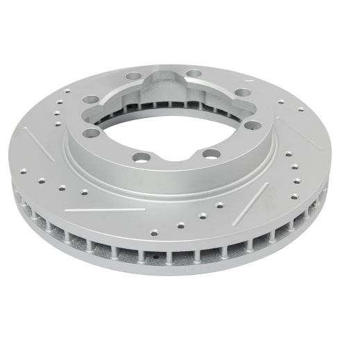 Chevrolet GMC Dodge Front Semi-Metallic Premium G-Coated Brake Pad & Rotor Kit with Calipers TRQ Performance BKA26306 - Image 3