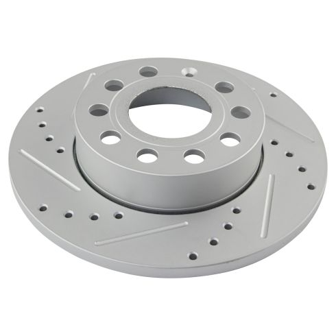 2010 VW Jetta Rear Ceramic Premium G-Coated Brake Pad & Rotor Kit with Calipers TRQ Performance BKA26865