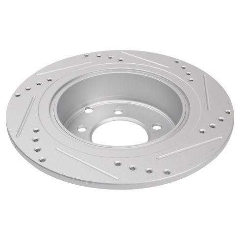 Mitsubishi Outlander Rear Semi-Metallic Premium G-Coated Brake Pad & Rotor Kit with Calipers TRQ Performance BKA26955