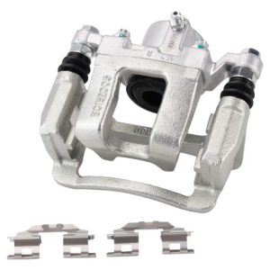 Hyundai Sonata Kia Optima Rear Semi-Metallic Premium G-Coated Brake Pad & Rotor Kit with Calipers TRQ Performance BKA26966