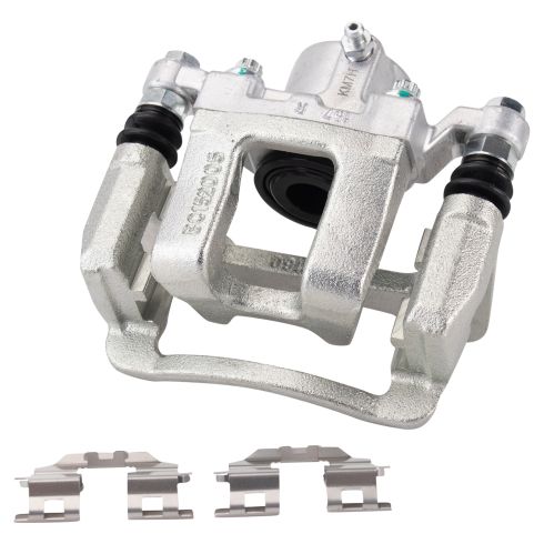 Hyundai Sonata Kia Optima Rear Semi-Metallic Premium G-Coated Brake Pad & Rotor Kit with Calipers TRQ Performance BKA26966