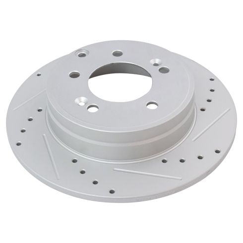 Hyundai Sonata Kia Optima Rear Semi-Metallic Premium G-Coated Brake Pad & Rotor Kit with Calipers TRQ Performance BKA26966