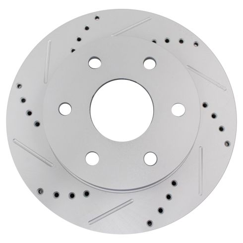 Chevrolet GMC Cadillac Front Semi-Metallic Premium G-Coated Brake Pad & Rotor Kit with Calipers TRQ Performance BKA35674 - Image 5