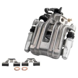 VW Beetle Golf Audi TT Rear Semi-Metallic Premium G-Coated Brake Pad & Rotor Kit with Calipers TRQ Performance BKA35688