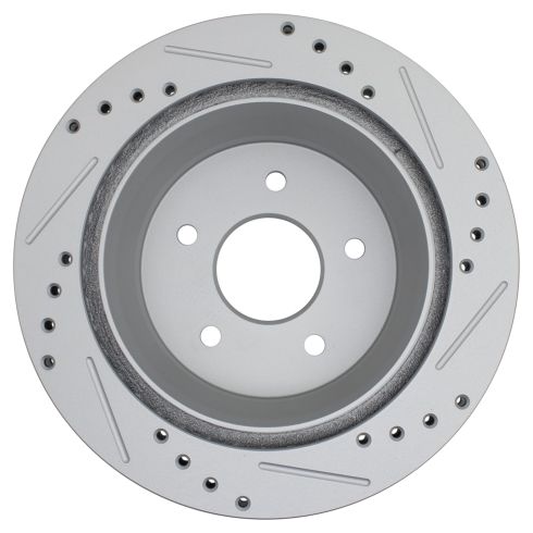Chevrolet GMC Olds Isuzu Rear Semi-Metallic Premium G-Coated Brake Pad & Rotor Kit with Calipers TRQ Performance BKA35718 - Image 3